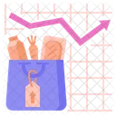 Inflationsrate Inflationsprozentsatz Preise Guter Lebenshaltungskosten Wirtschaft Symbol