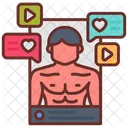 Influencer De Gimnasio Blogs De Gimnasio Vlogging De Gimnasio Icono