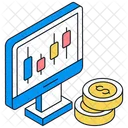 Infografia En Linea Estadisticas En Linea Analisis De Datos Icono