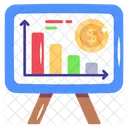 Presentacion De Negocios Infografias Financieras Estadisticas Financieras Icono