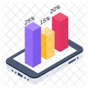 Grafico De Barras Analisis En Linea Infografia Movil Icono