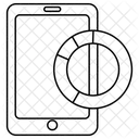 Analisis De Datos Moviles Infografia Movil Estadisticas En Linea Icon