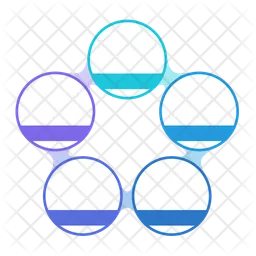Fluxograma de círculos infográficos estratégicos  Ícone