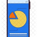 Infographic On Smartphone Screen Mobile App For Business Pie Chart Diagram Icon