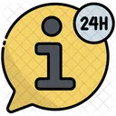 Information 24 Hours 24 Hours Service Icon