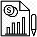 Informe Financiero Informe Grafico Informe Comercial Icono