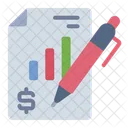 Informe Financiero Acciones Finanzas Icono