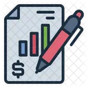 Informe Financiero Acciones Finanzas Icono