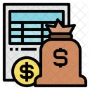 Informe Financiero Teneduria De Libros Dinero Icono