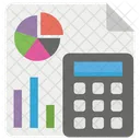 Analisis De Mercado Hoja Grafica Informe Comercial Icono