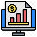 Grafico Dinero Monitor Icono