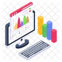 Analisis En Linea Informe Grafico En Linea Grafico En Linea Icono