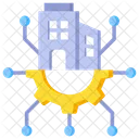 Infrastructure Gear Building Icon