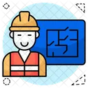 Ingeniero Constructor Trabajador Icono