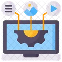 Content Management System Laptop Anwendung Symbol