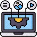 Content Management System Laptop Anwendung Symbol