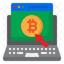 Bitcoin Portatil Dinero Icono