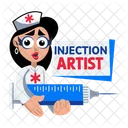 Artiste En Injection Seringue Infirmiere Icon