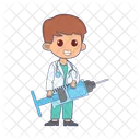 Injection in nurse man  Icon