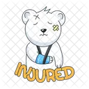 Injured Bear Broken Arm Wounded Bear Icon