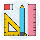 Innenarchitektur Werkzeug Bleistift Lineal Symbol