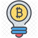 Bitcoin Bombilla Criptomoneda Icono