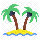 Insel Palme Kokosnussbaum Symbol