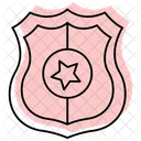 Badge De Securite Couleur Ombre Icone Ligne Mince Icône