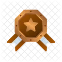 Insignia De Bronce Hexagonal Icono