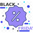 Insignia De Descuento Del Black Friday Rebajas Festivas Compras Navidenas Icono