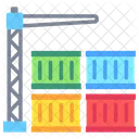Inspecao De Conteineres Carga Em Conteineres Transporte De Carga Ícone