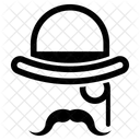 Schnurrbart Brille Hut Symbol