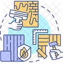 Insulation, drywall and flooring  Icon