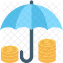 Insurance Umbrella Dollar Icon