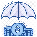 Insurance Money Umbrella Icon