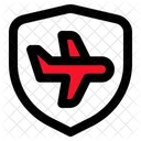 Insurance Shield Airplane Icon