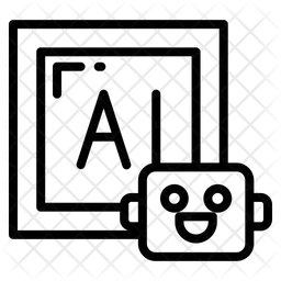 Inteligência arifcial em quadro com robô  Ícone