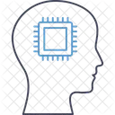 Inteligencia Artificial Inteligencia Artificial Microchip Dentro Del Cerebro Icono