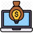 Intellectual Property Laptop Money Bag Icon