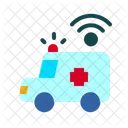 Intelligenter Krankenwagen KI Notfall Telemedizin Symbol