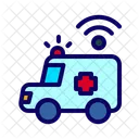Intelligenter Krankenwagen KI Notfall Telemedizin Symbol