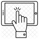 Interaction Numerique Contact Du Doigt Pointeur Icône