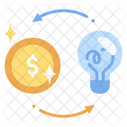 Intercambiar idea con dinero  Icono