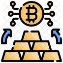 Barra De Oro De Intercambio De Bitcoin Lingote Intercambio De Bitcoin アイコン