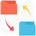 Intercambio De Carpetas Transferencia De Datos Digital Icono
