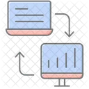 Icono De Color Lineal De Intercambio De Datos Icono