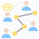 Interconectados Red En Linea Icono