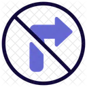 Non, tourner à droite  Icon