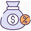 Interest Rate Percentage Money Icon