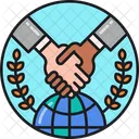 International Agreement Global Agreement Global Partnership Icône